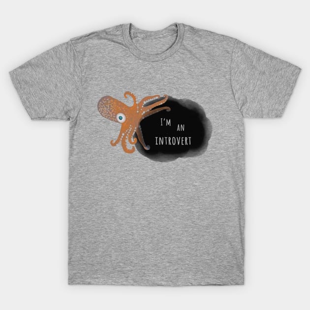 Introvert T-Shirt, Inking Squid T-Shirt by ahadden